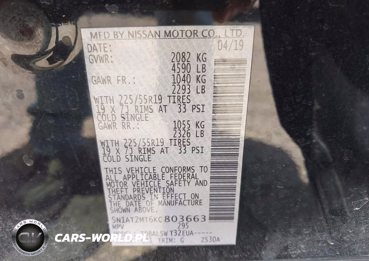 2019 Nissan Rogue Sl VIN:5N1AT2MT6KC803663 - 9
