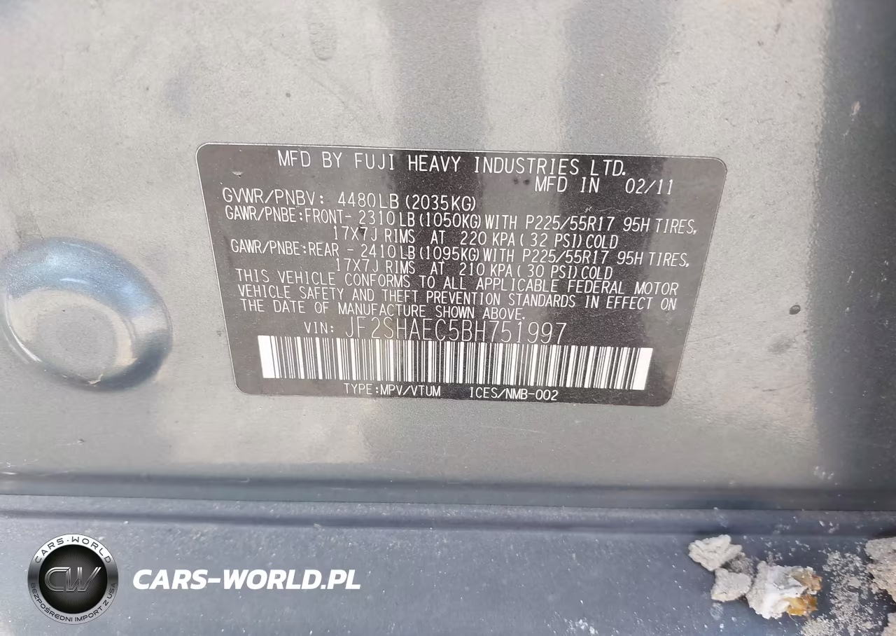 2011 Subaru Forester 2.5X Limited VIN:JF2SHAEC5BH751997 - 9