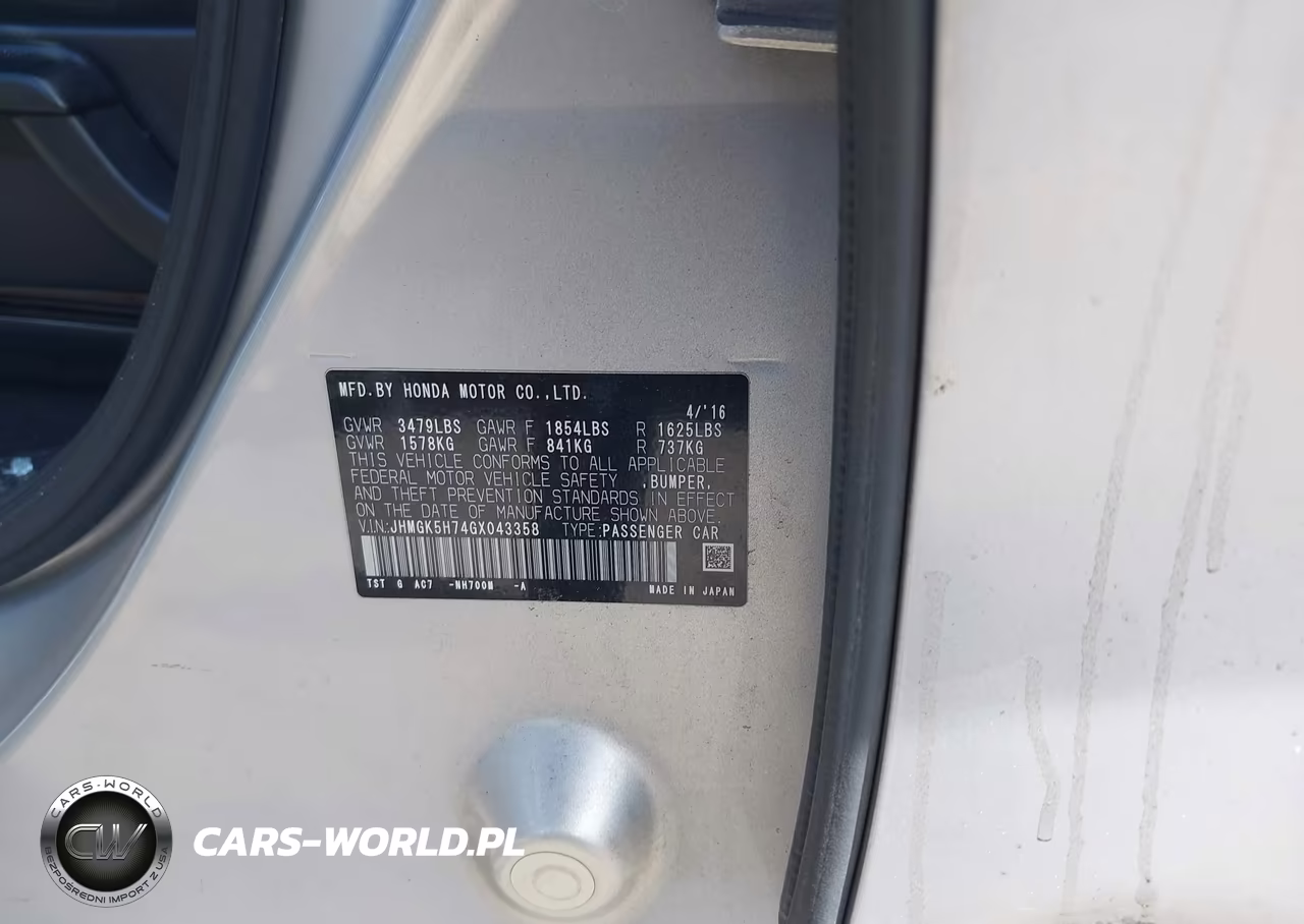 2016 Honda Fit Ex VIN:JHMGK5H74GX043358 - 9