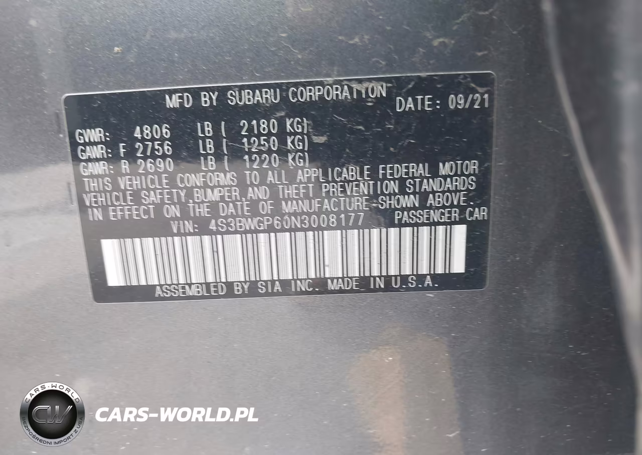 2022 Subaru Legacy Touring Xt VIN:4S3BWGP60N3008177 - 9