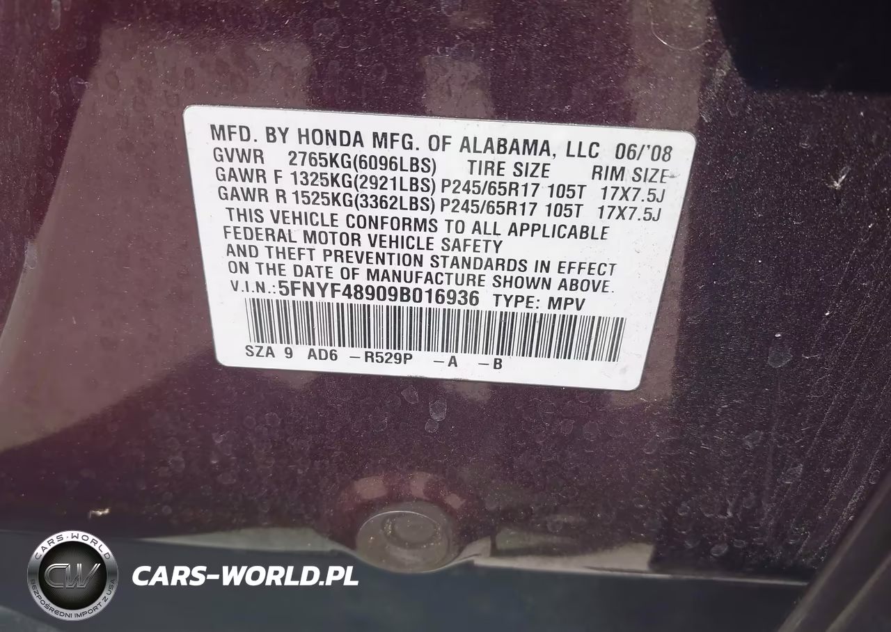 2009 Honda Pilot Touring VIN:5FNYF48909B016936 - 9