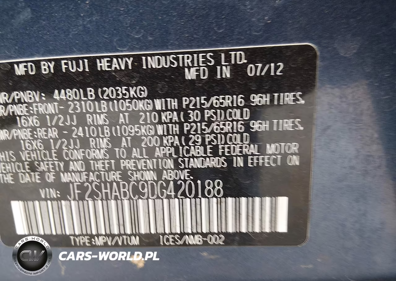 2013 Subaru Forester 2.5X VIN:JF2SHABC9DG420188 - 9