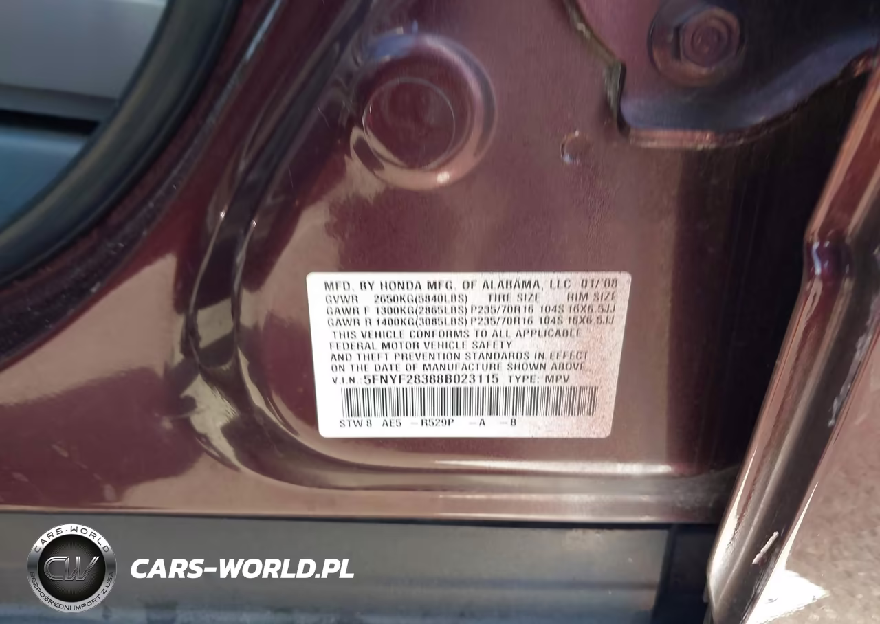 2008 Honda Pilot Se VIN:5FNYF28388B023115 - 9