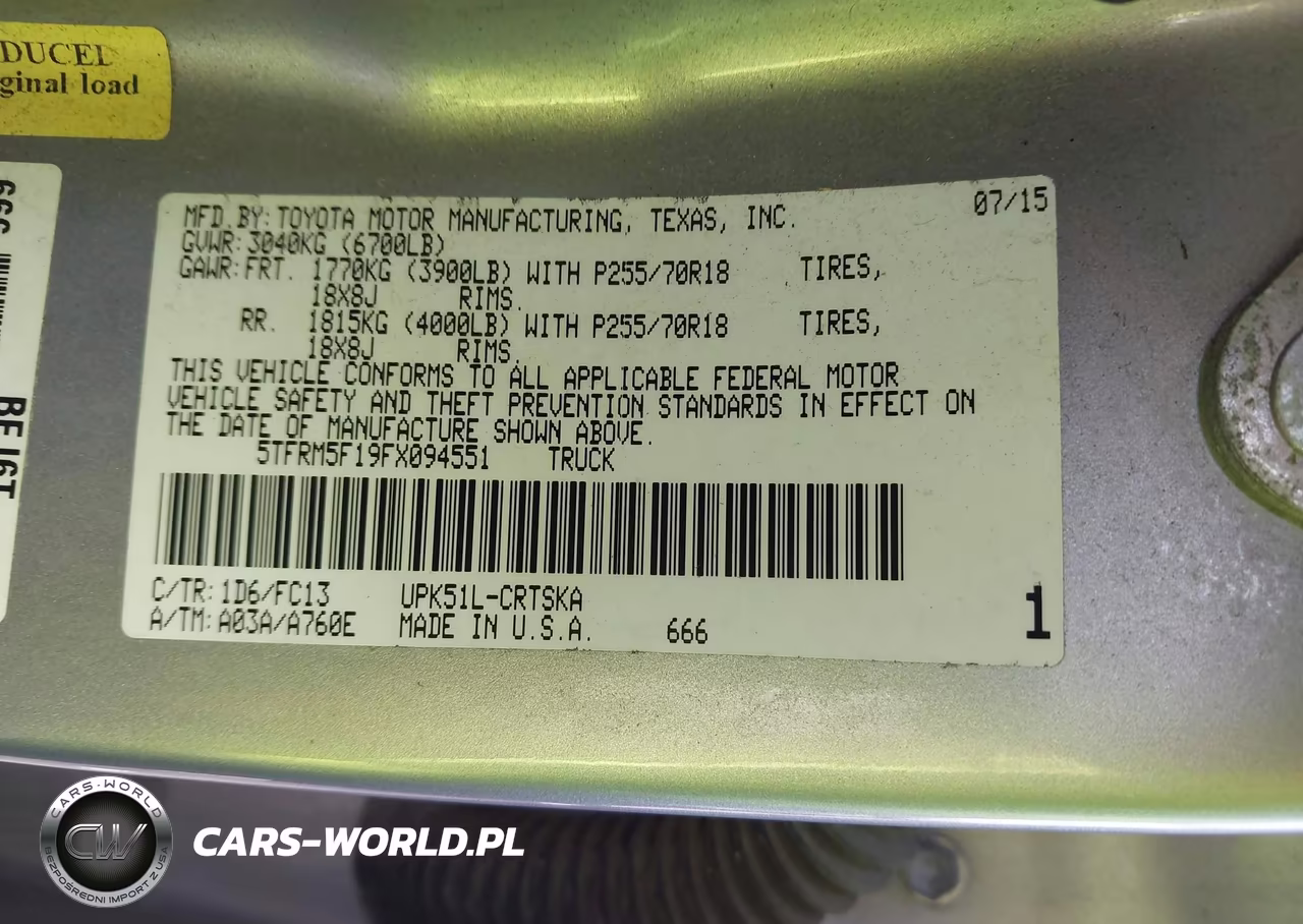 2015 Toyota Tundra Sr5 4.6L V8 VIN:5TFRM5F19FX094551 - 9