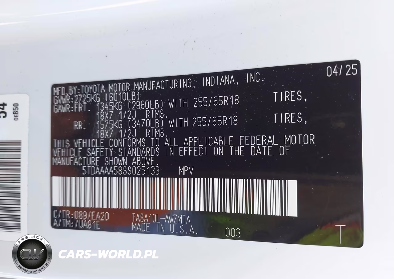 2025 Toyota Grand Highlander Xle VIN:5TDAAAA58SS025133 - 9