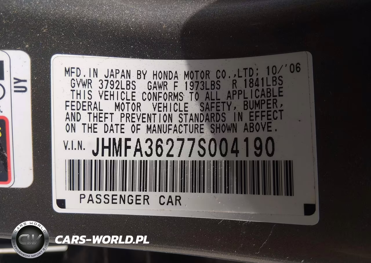 2007 Honda Civic Hybrid VIN:JHMFA36277S004190 - 9