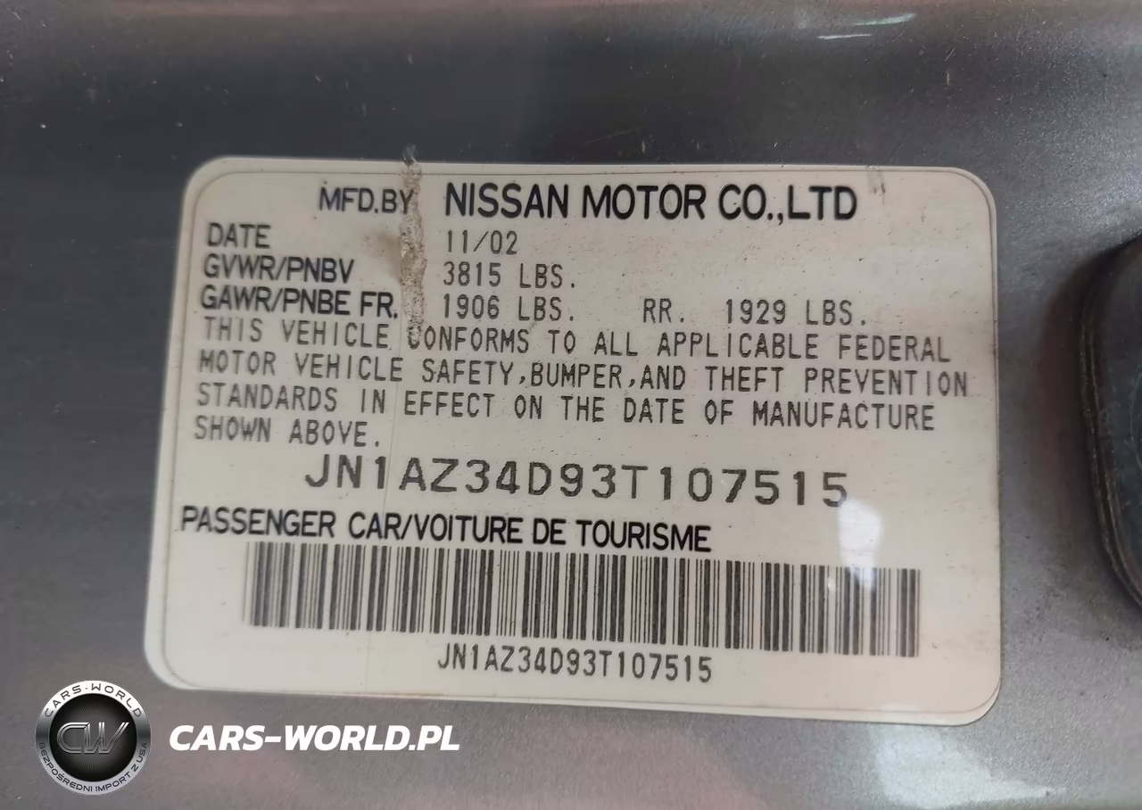 2003 Nissan 350Z Touring VIN:JN1AZ34D93T107515 - 9