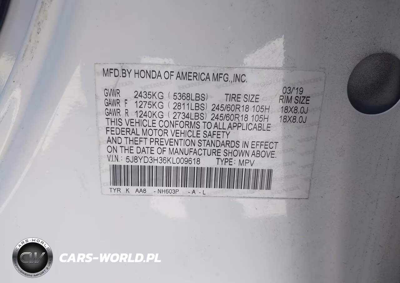 2019 Acura Mdx Standard VIN:5J8YD3H36KL009618 - 9