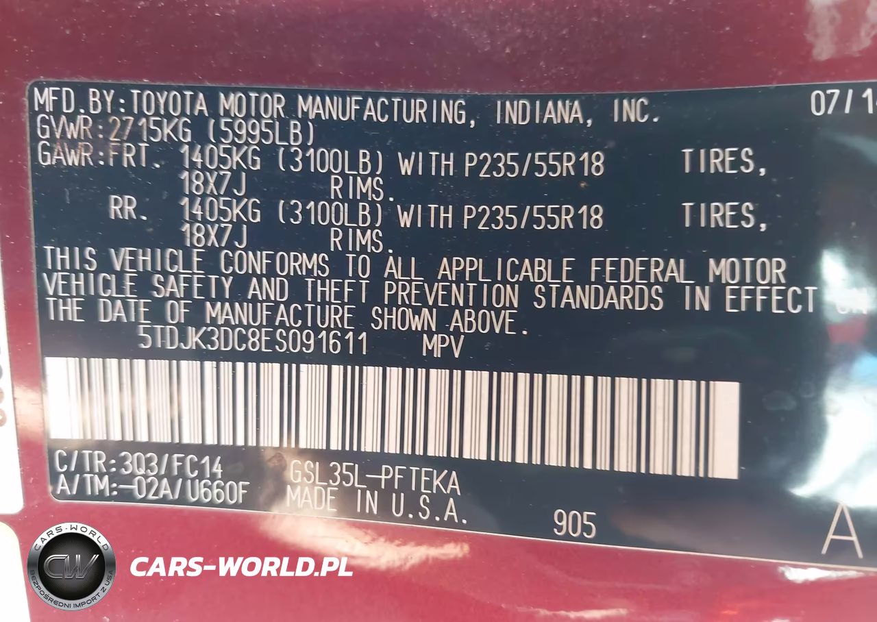 2014 Toyota Sienna Le 7 Passenger VIN:5TDJK3DC8ES091611 - 9