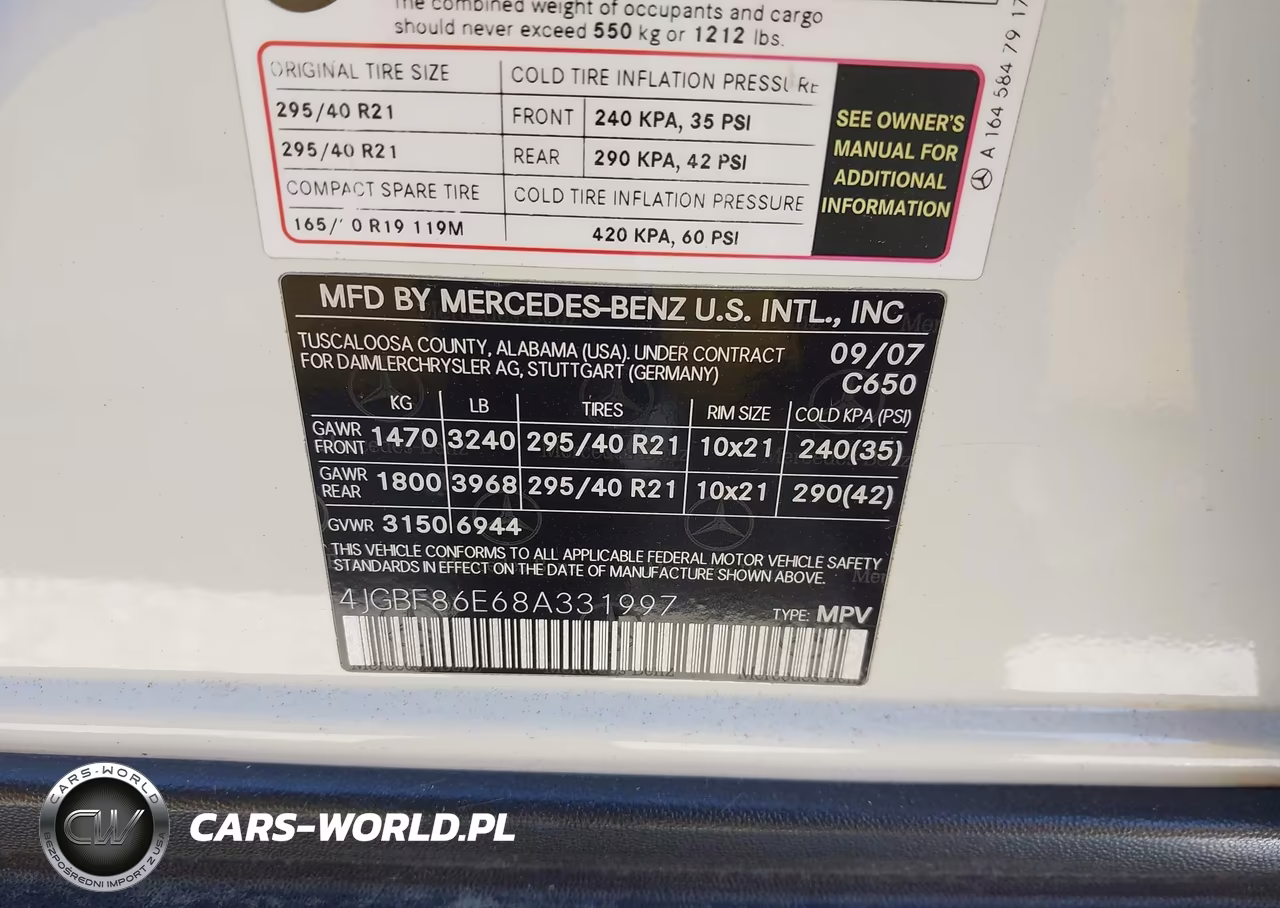 2008 Mercedes-Benz Gl-Class 5.5L VIN:4JGBF86E68A331997 - 9