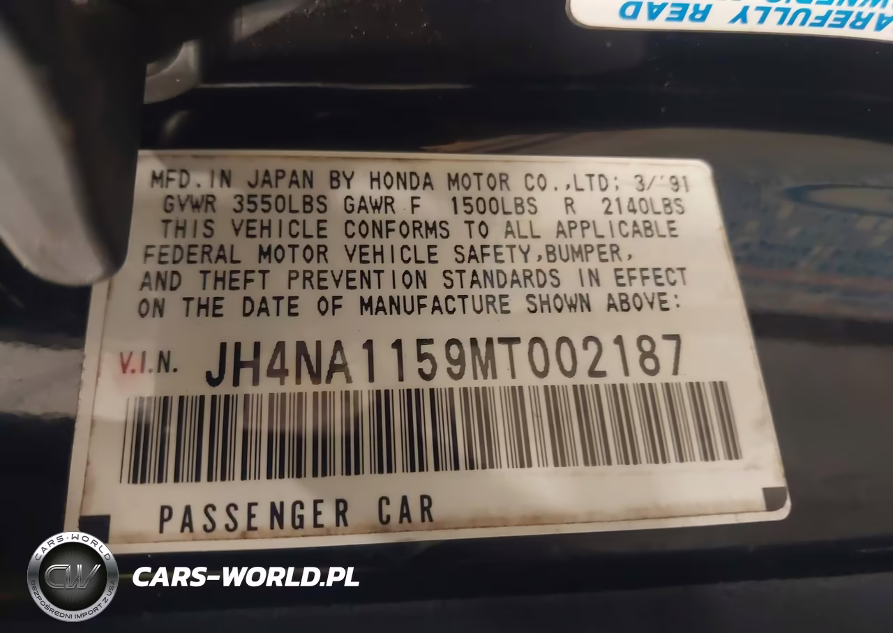 1991 Acura Nsx VIN:JH4NA1159MT002187 - 9