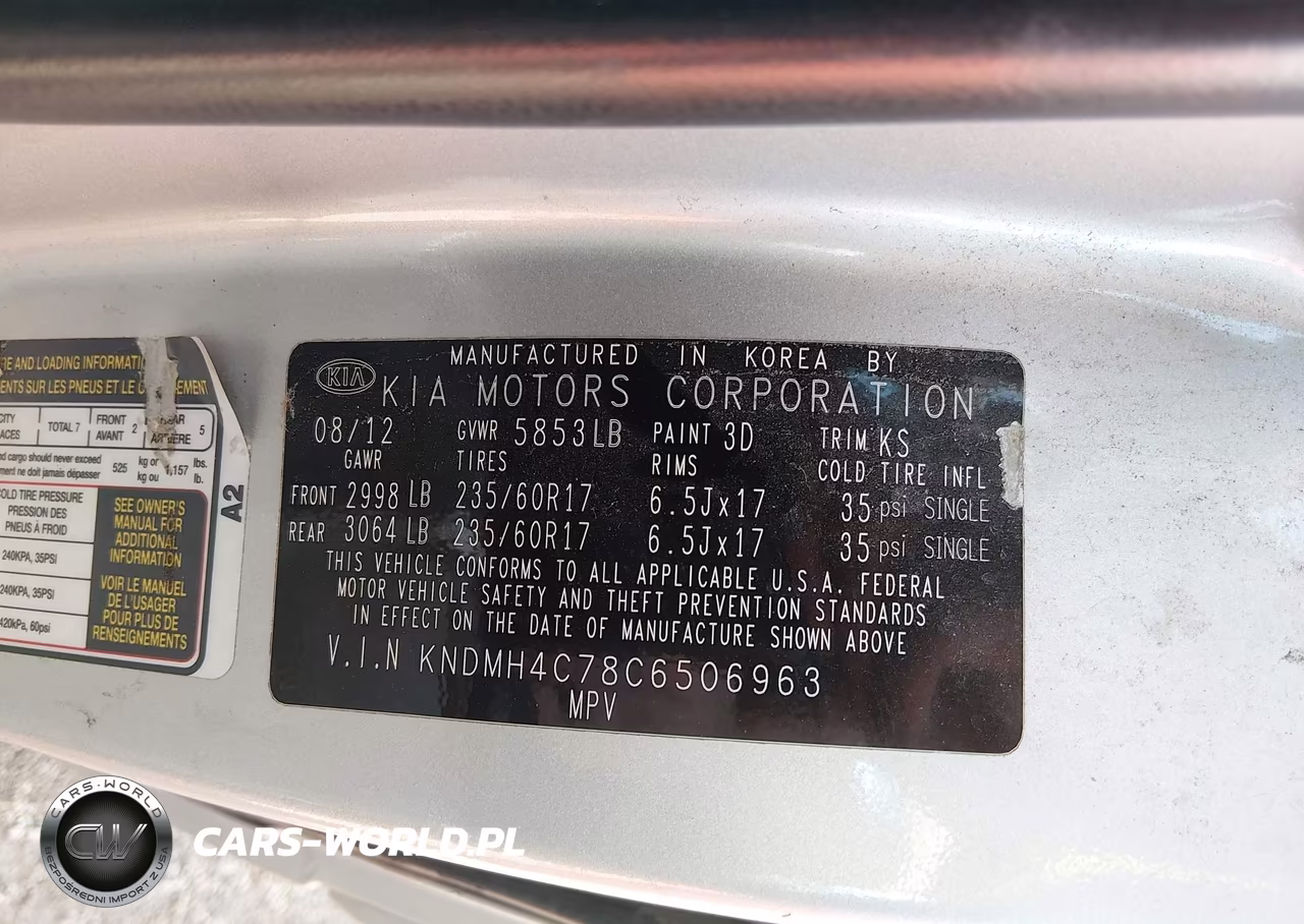 2012 Kia Sedona Ex VIN:KNDMH4C78C6506963 - 9