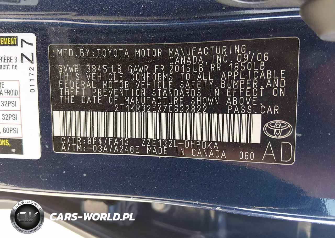 2007 Toyota Matrix VIN:2T1KR32EX7C632822 - 9