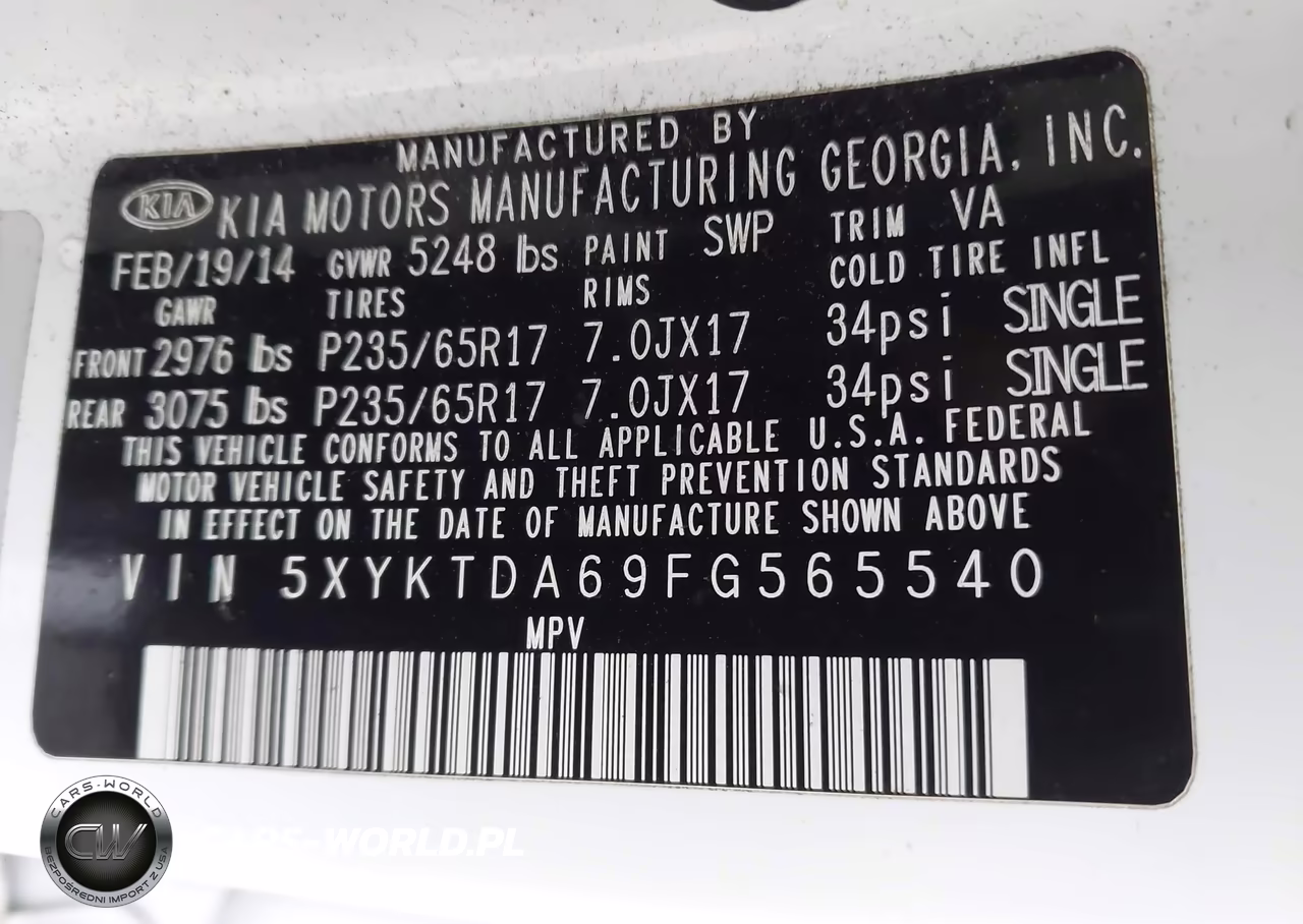 2015 Kia Sorento Lx VIN:5XYKTDA69FG565540 - 9