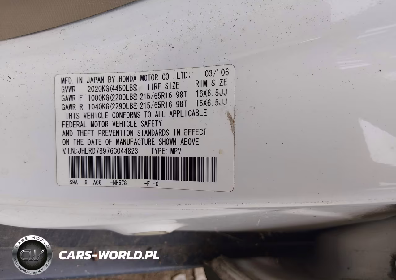 2006 Honda Cr-V Se VIN:JHLRD78976C044823 - 9