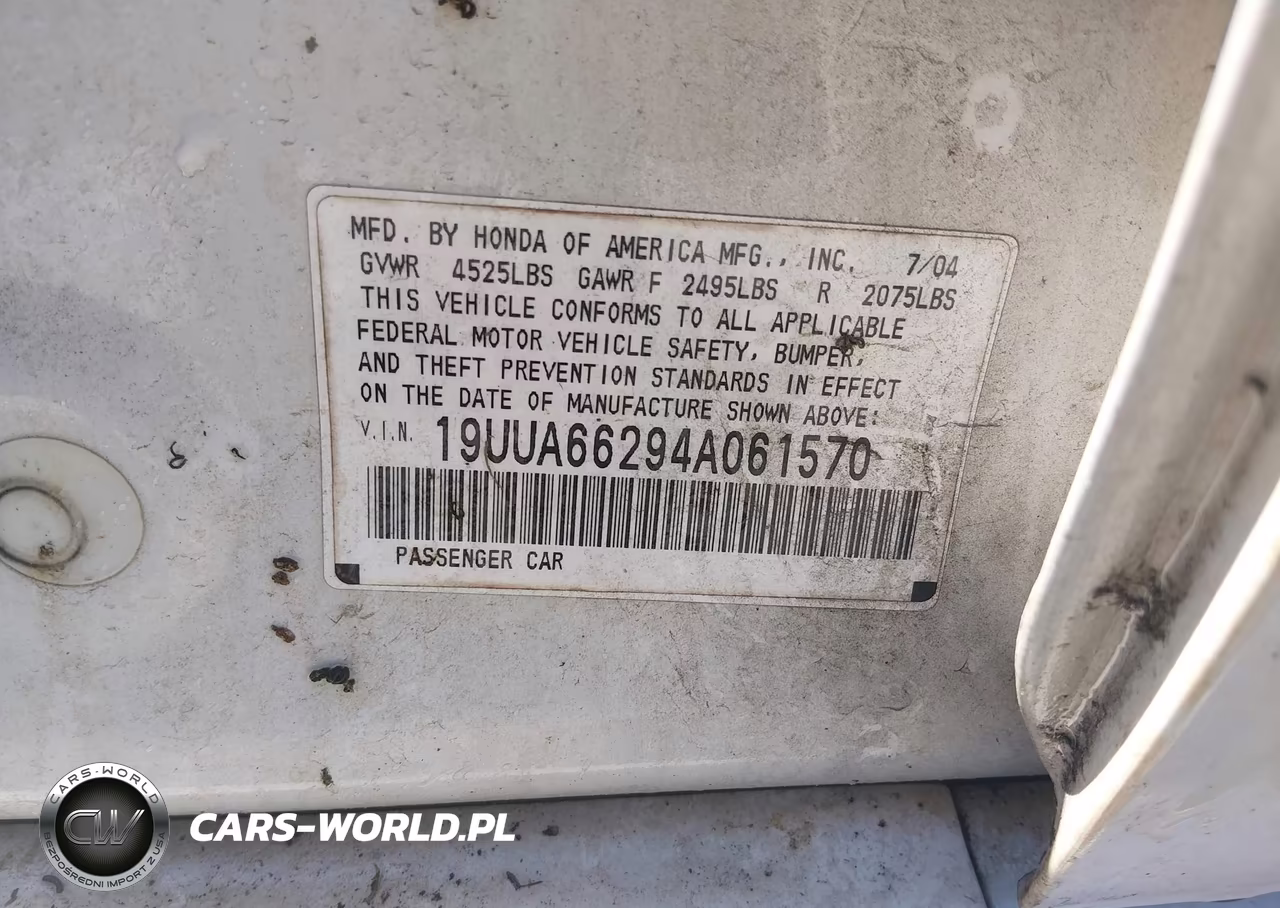 2004 Acura Tl VIN:19UUA66294A061570 - 9