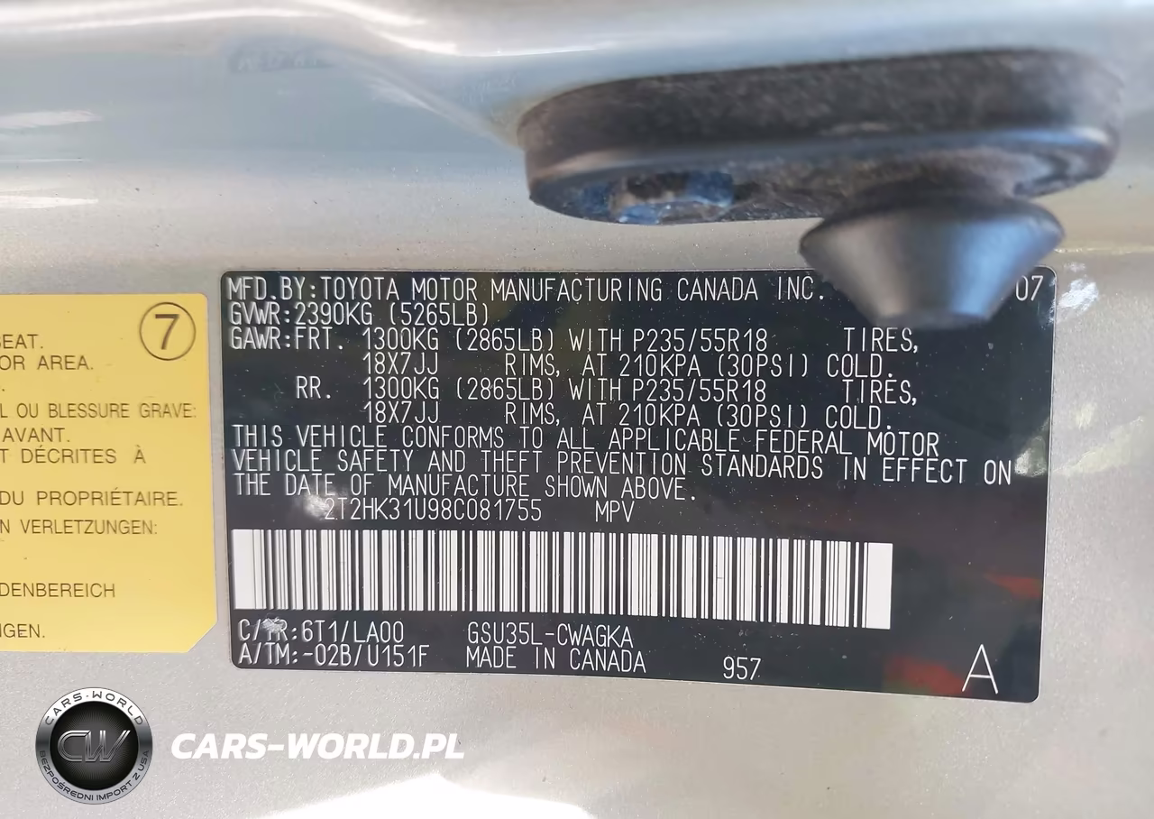 2008 Lexus Rx 350 VIN:2T2HK31U98C081755 - 9