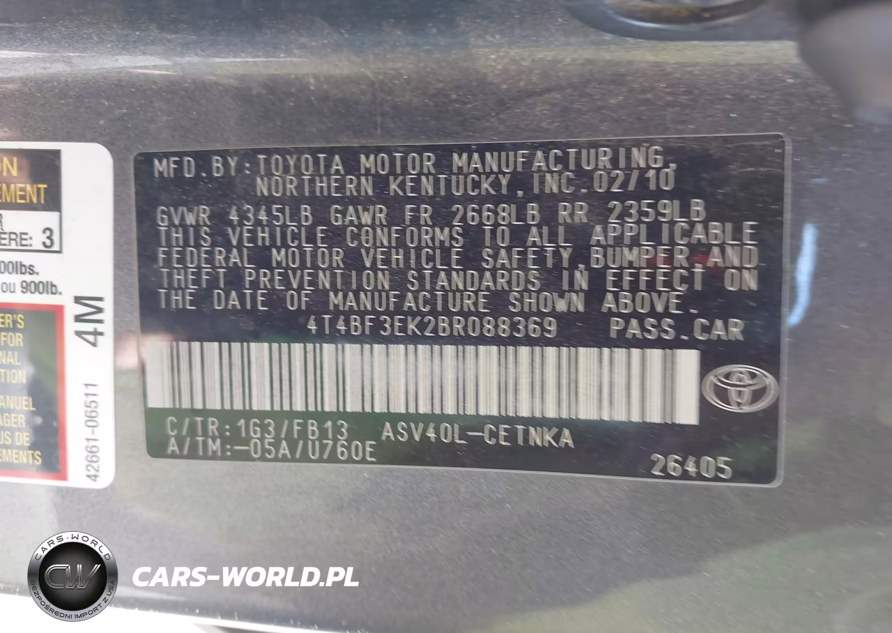 2011 Toyota Camry Le VIN:4T4BF3EK2BR088369 - 9