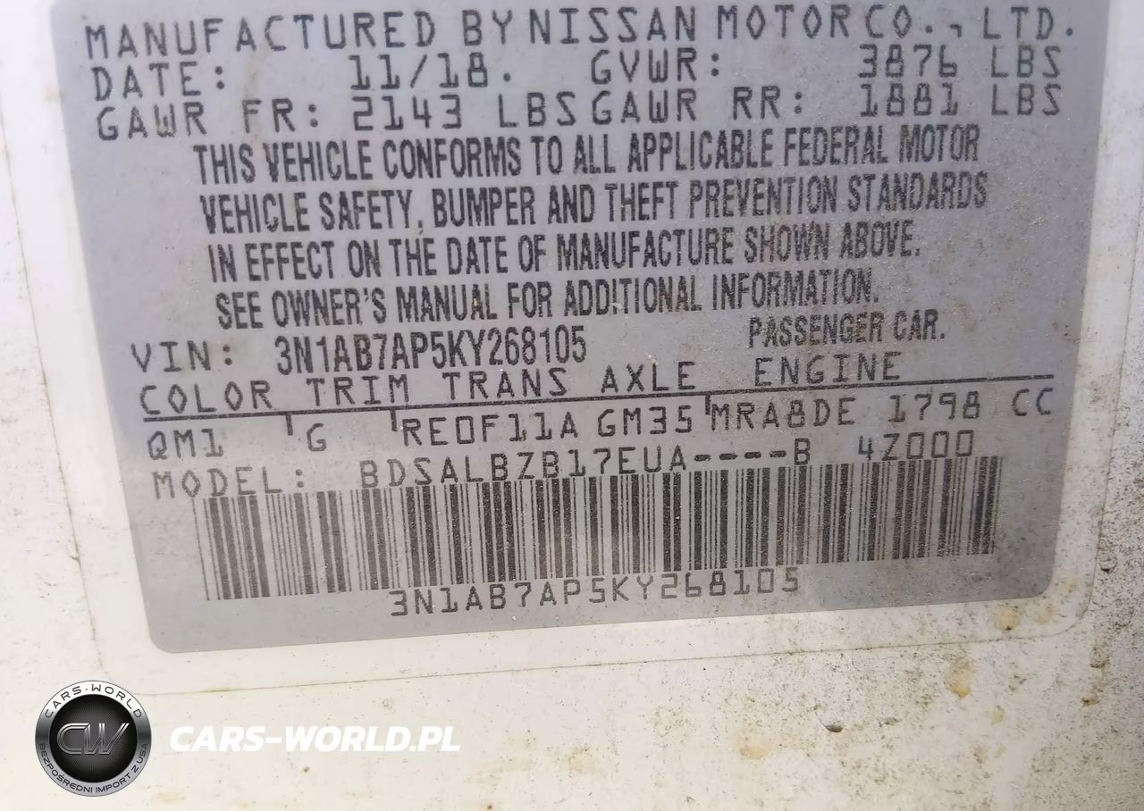 2019 Nissan Sentra S VIN:3N1AB7AP5KY268105 - 9
