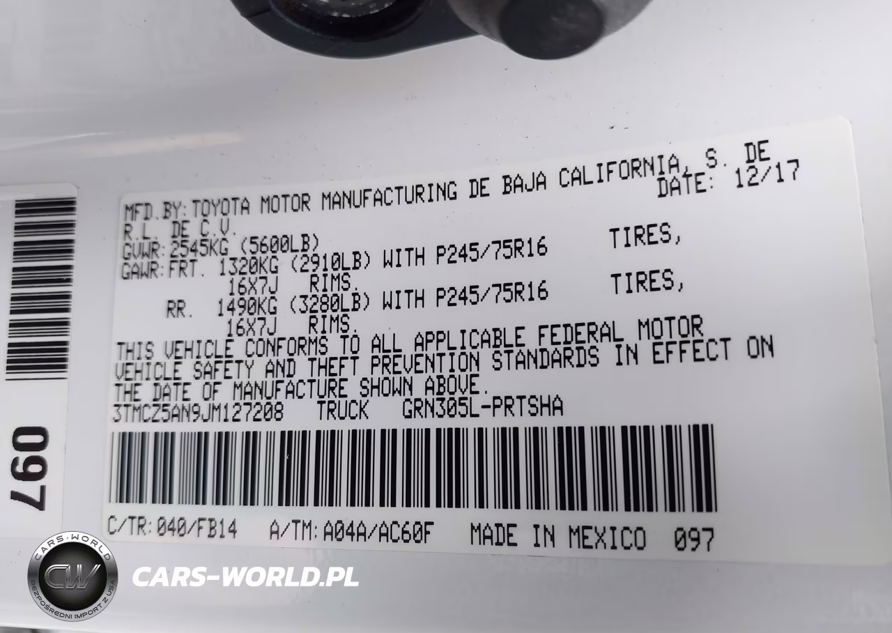 2018 Toyota Tacoma Sr V6 VIN:3TMCZ5AN9JM127208 - 9