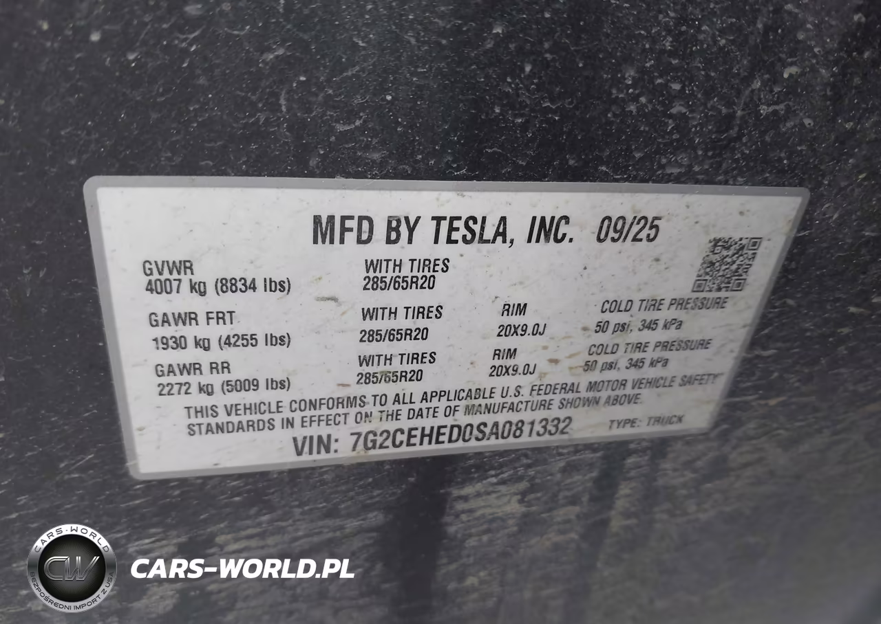 2025 Tesla Cybertruck All-Wheel Drive VIN:7G2CEHED0SA081332 - 9