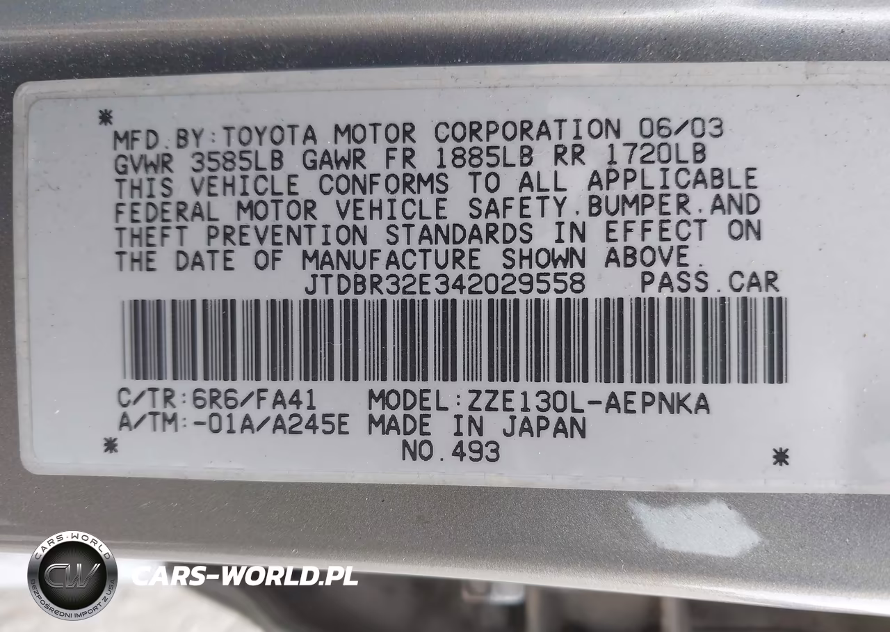 2004 Toyota Corolla Le VIN:JTDBR32E342029558 - 9