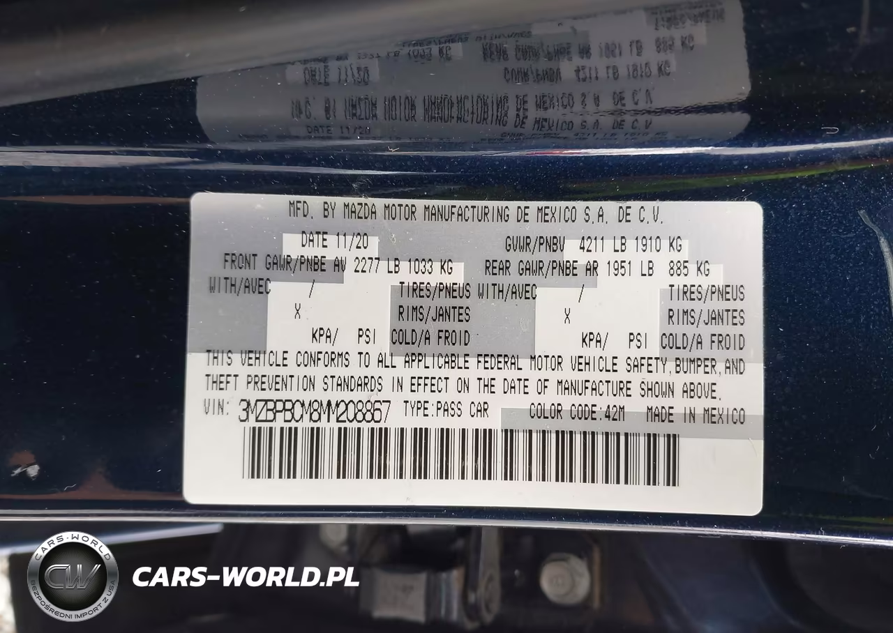 2021 Mazda Mazda3 Preferred VIN:3MZBPBCM8MM208867 - 9