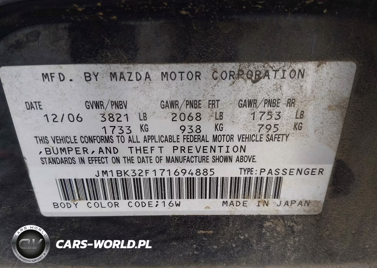 2007 Mazda Mazda3 I VIN:JM1BK32F171694885 - 9