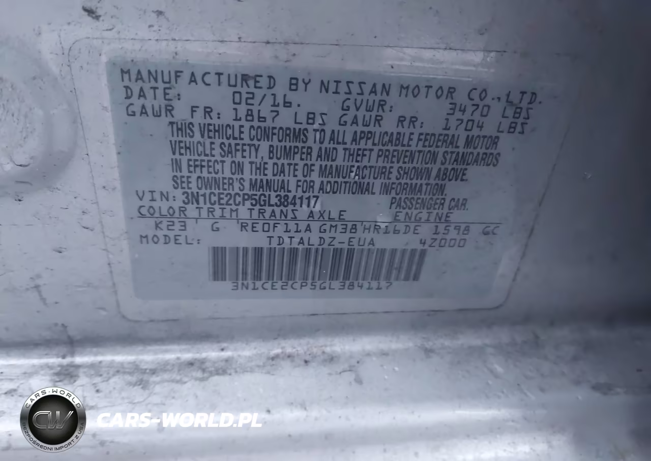 2016 Nissan Versa Note S (Sr)-S Plus-Sl-Sr-Sv VIN:3N1CE2CP5GL384117 - 9