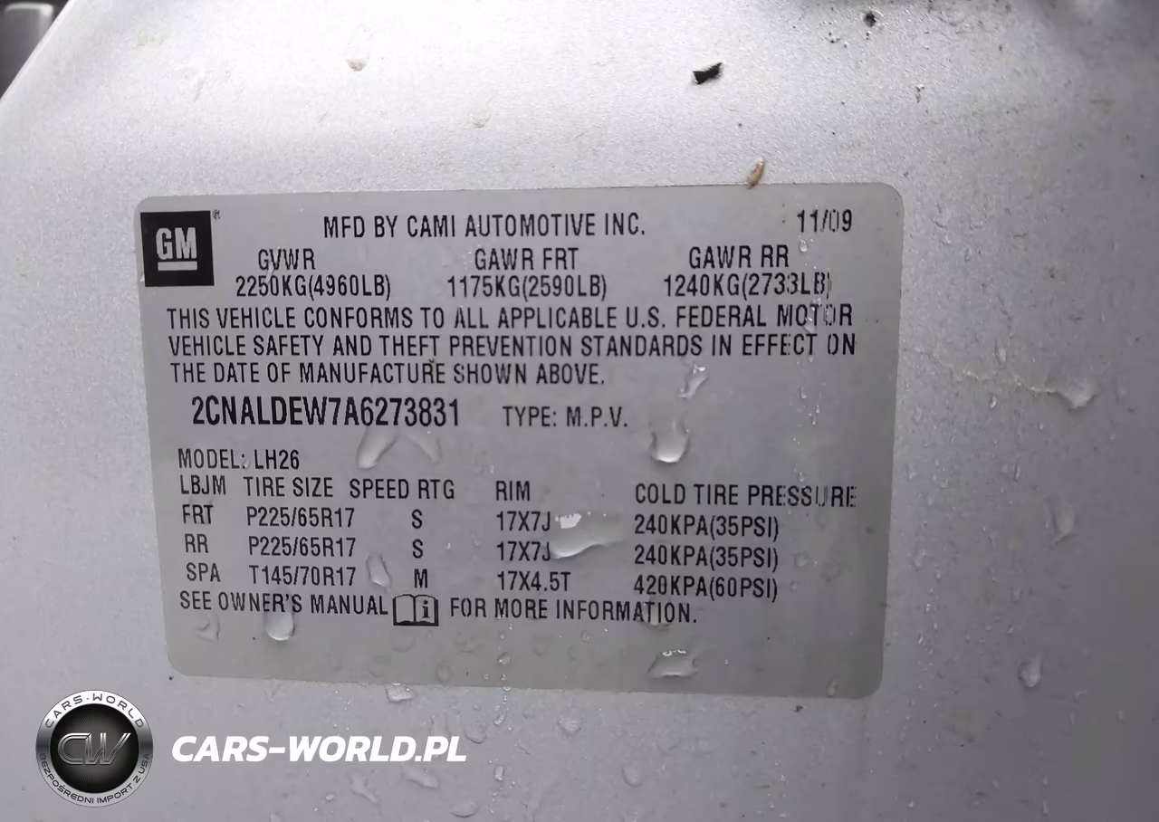 2010 Chevrolet Equinox Lt VIN:2CNALDEW7A6273831 - 9