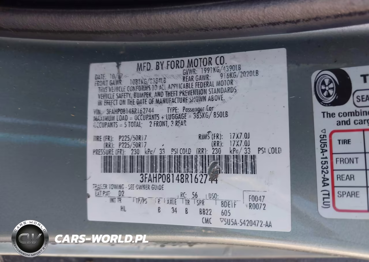 2008 Ford Fusion Sel VIN:3FAHP08148R162744 - 9