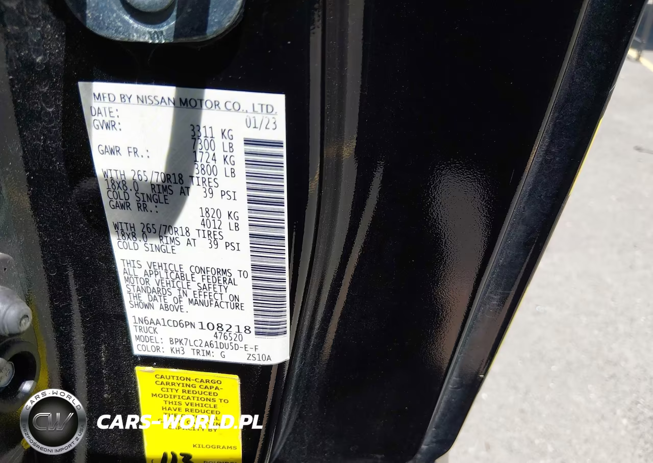 2023 Nissan Titan King Cab Sv 4X4 VIN:1N6AA1CD6PN108218 - 9