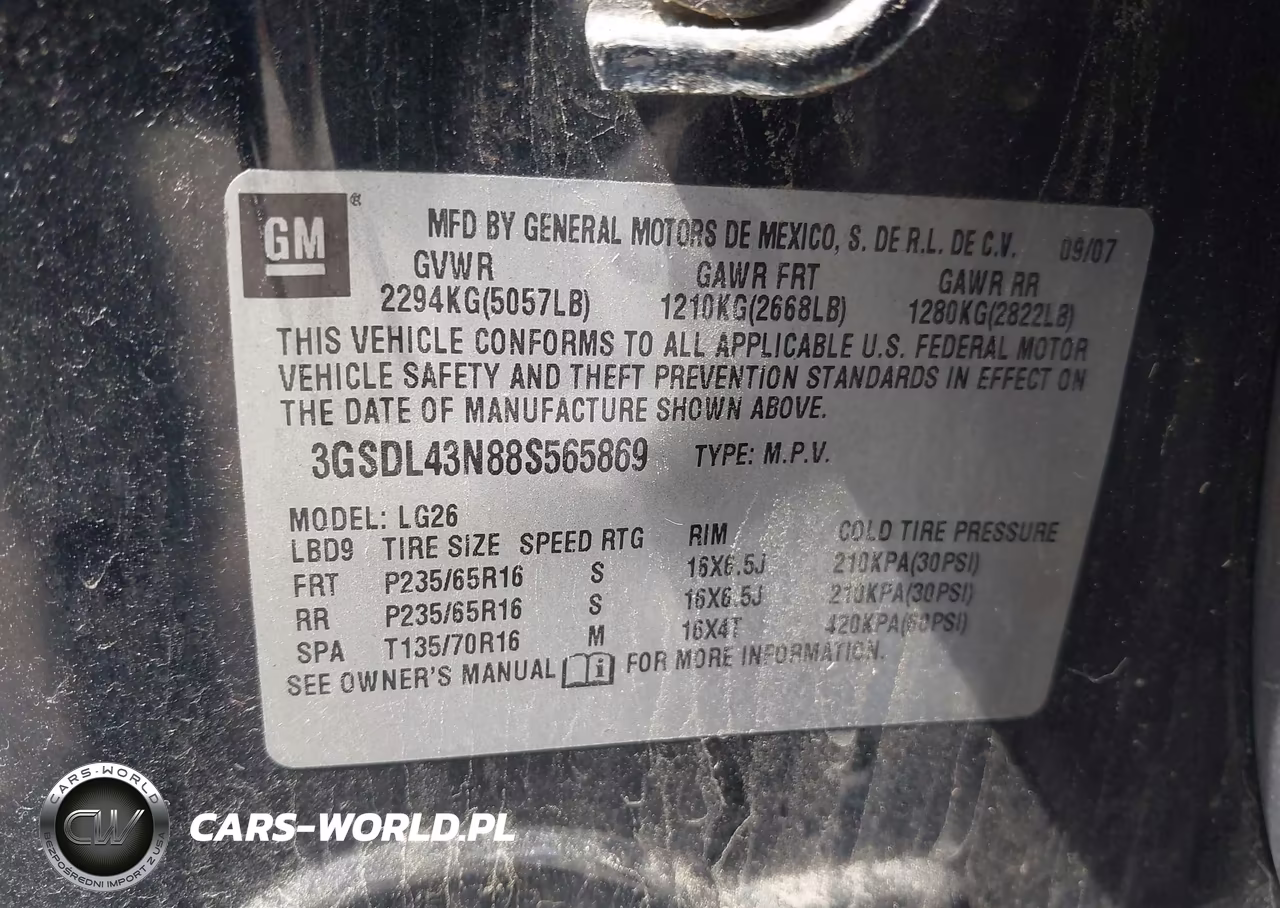 2008 Saturn Vue V6 Xe VIN:3GSDL43N88S565869 - 9