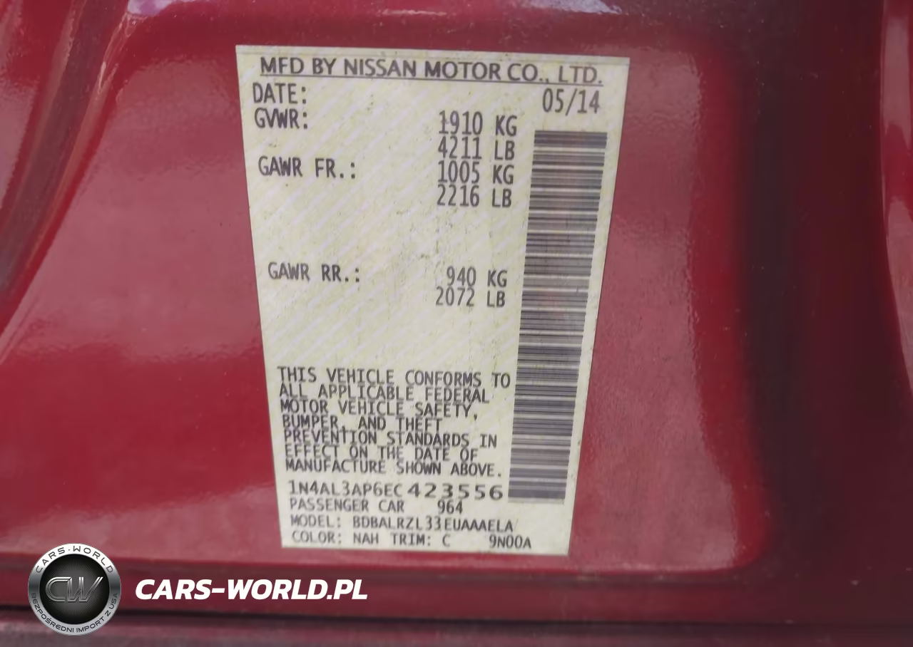 2014 Nissan Altima 2.5 S VIN:1N4AL3AP6EC423556 - 9