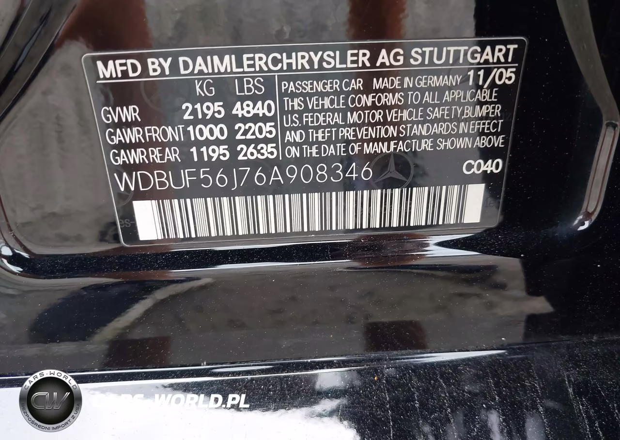 2006 Mercedes-Benz E-Class 3.5L VIN:WDBUF56J76A908346 - 9