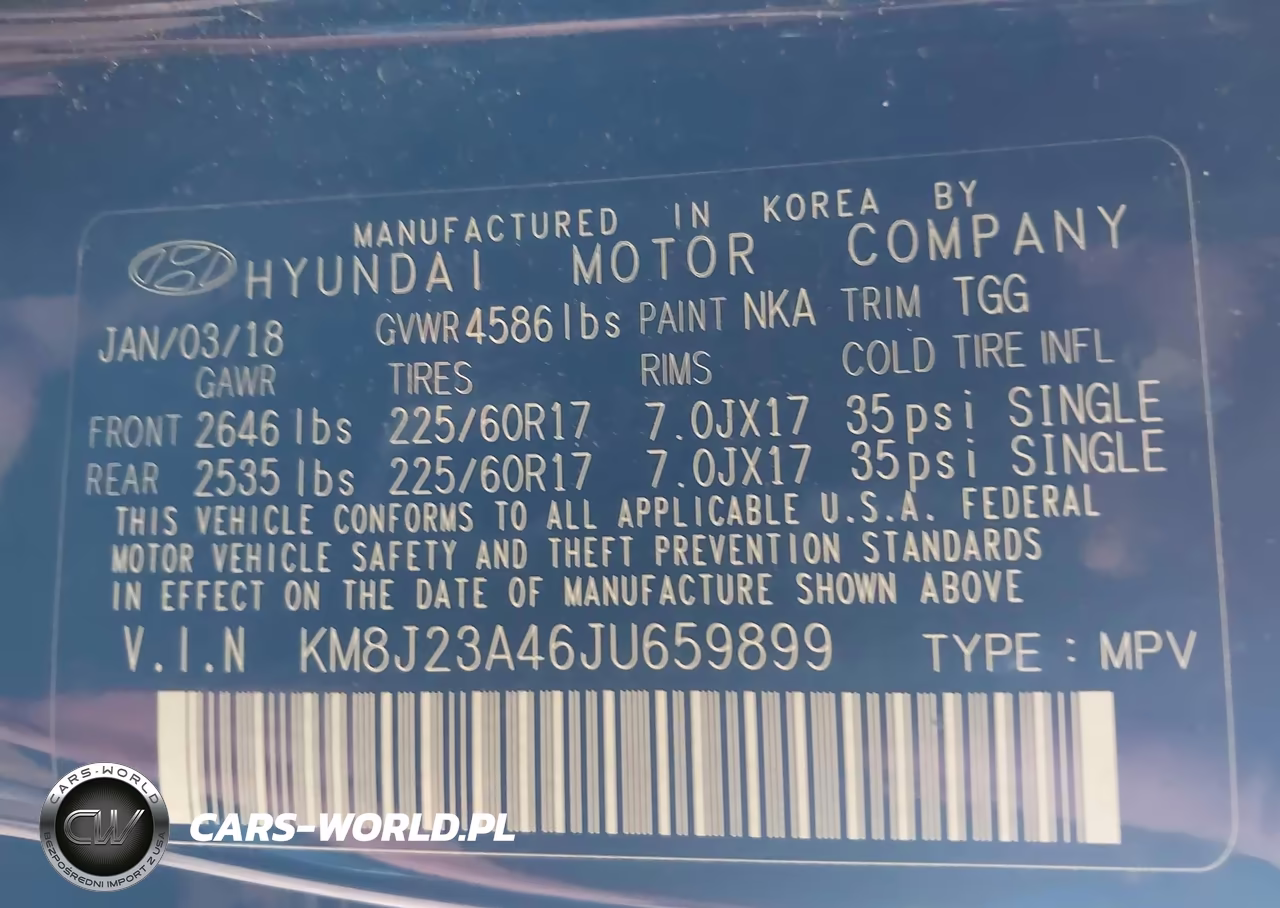 2018 Hyundai Tucson Se VIN:KM8J23A46JU659899 - 9