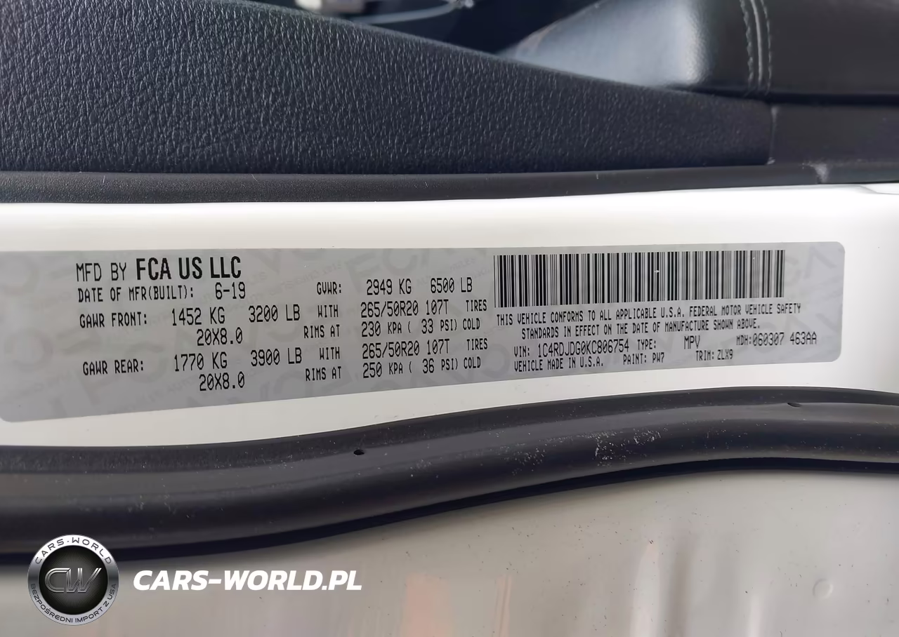 2019 Dodge Durango Gt Plus Awd VIN:1C4RDJDG0KC806754 - 9