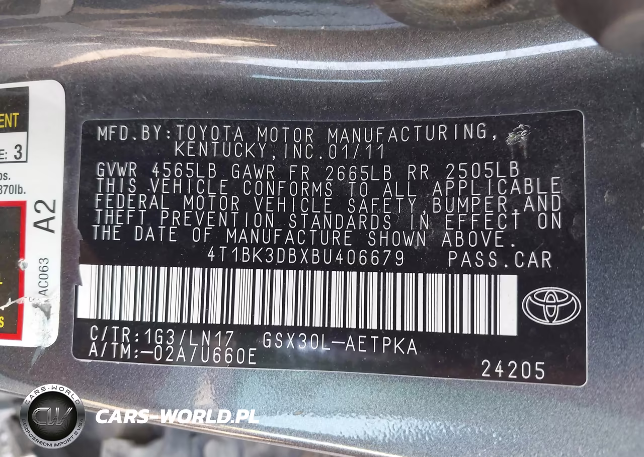 2011 Toyota Avalon Limited VIN:4T1BK3DBXBU406679 - 9