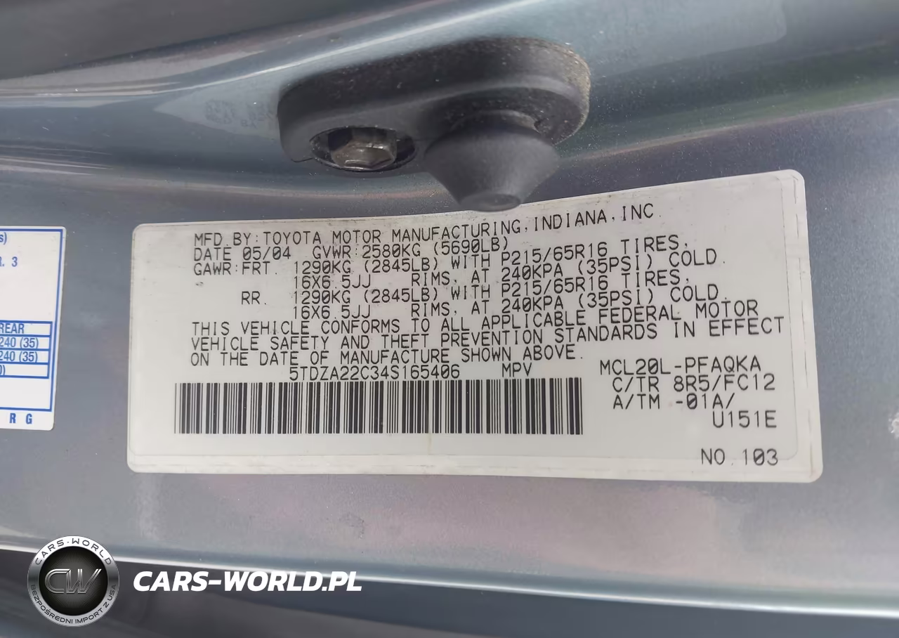 2004 Toyota Sienna Xle VIN:5TDZA22C34S165406 - 9
