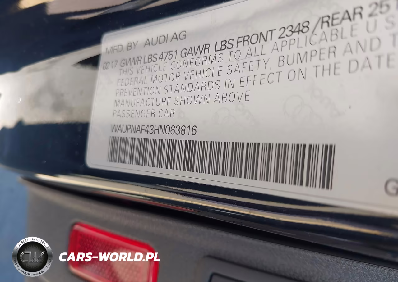 2017 Audi A4 Premium Plus VIN:WAUPNAF43HN063816 - 9
