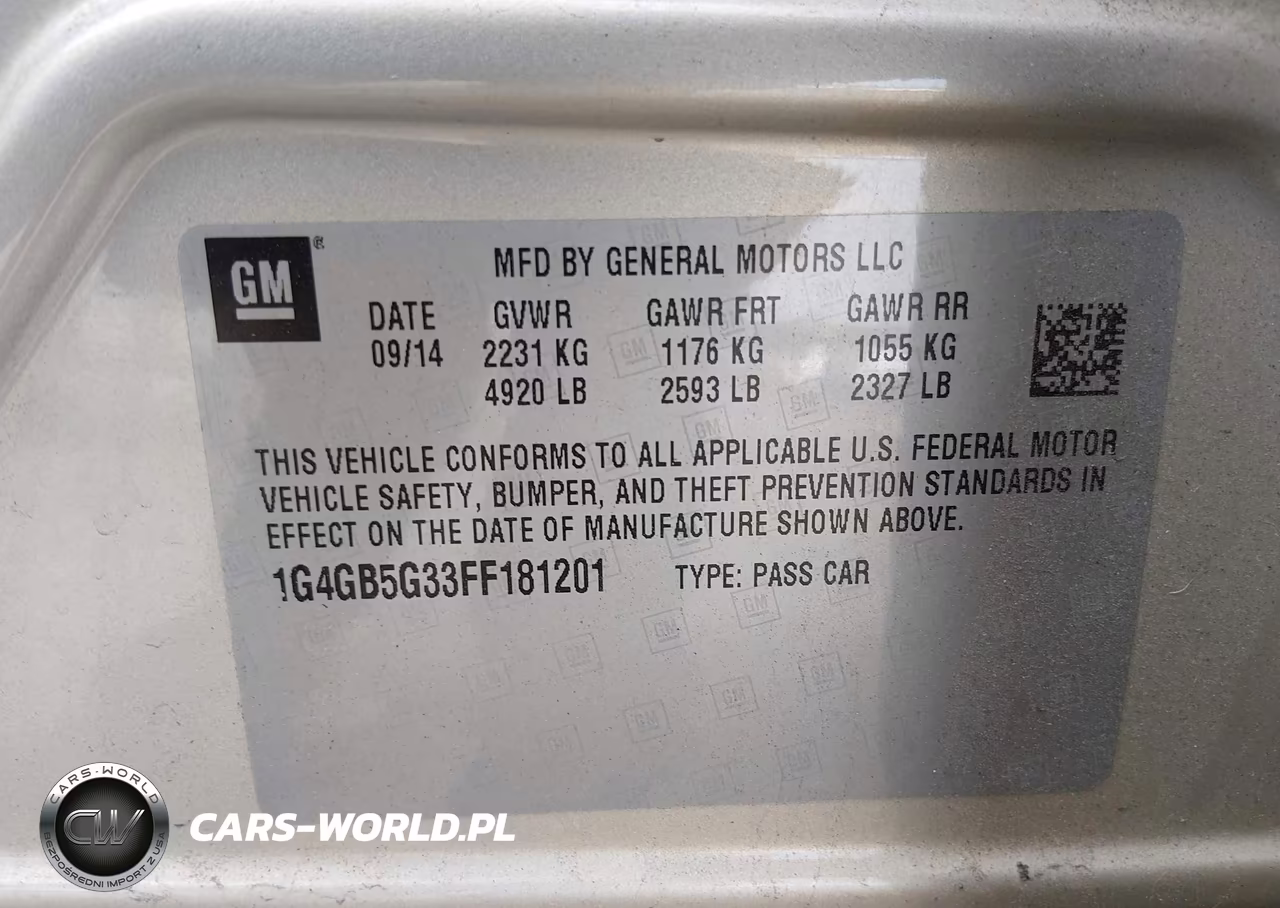 2015 Buick Lacrosse Leather VIN:1G4GB5G33FF181201 - 9