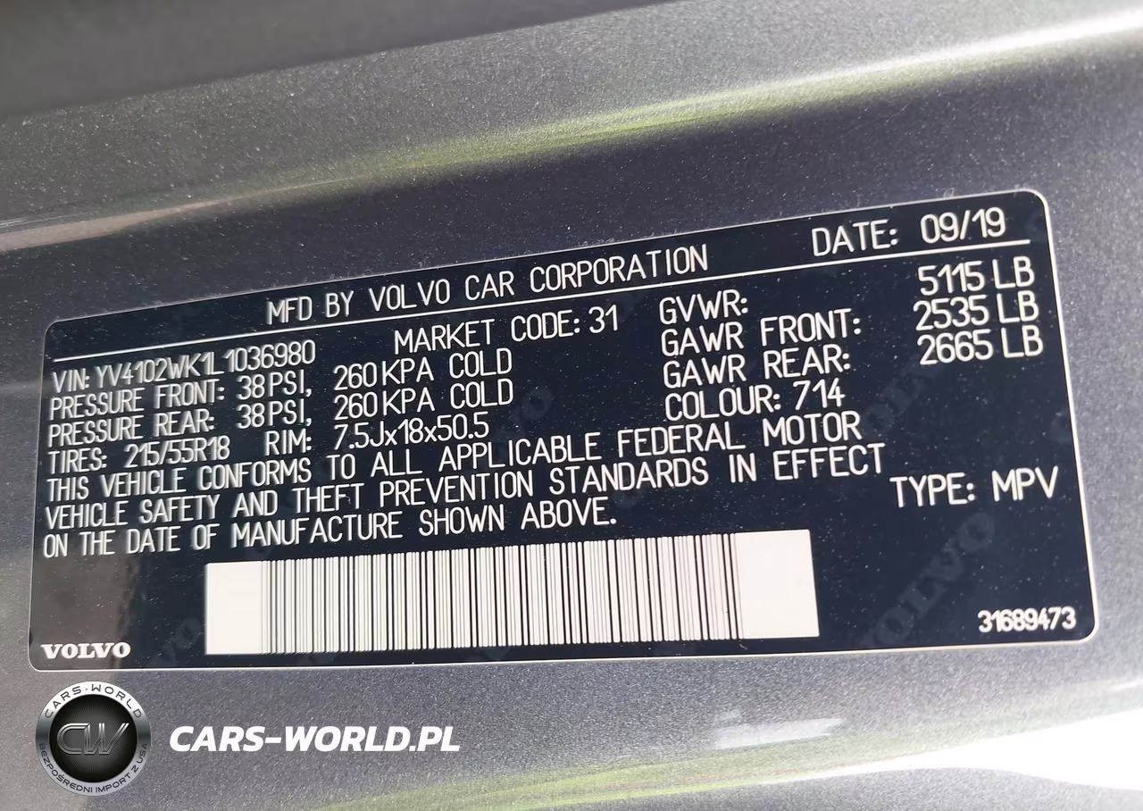 2020 Volvo V60 Cross Country T5 VIN:YV4102WK1L1036980 - 9
