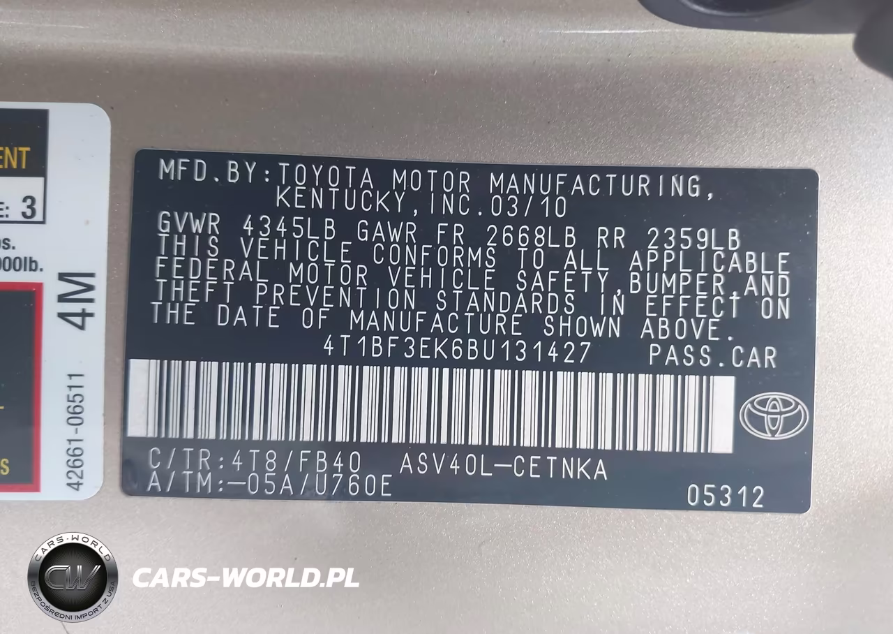 2011 Toyota Camry Le VIN:4T1BF3EK6BU131427 - 9