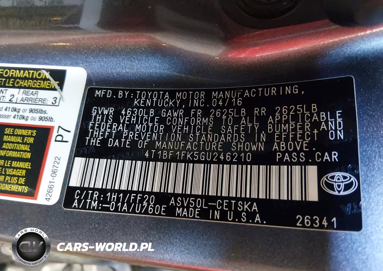 2016 Toyota Camry Se VIN:4T1BF1FK5GU246210 - 9