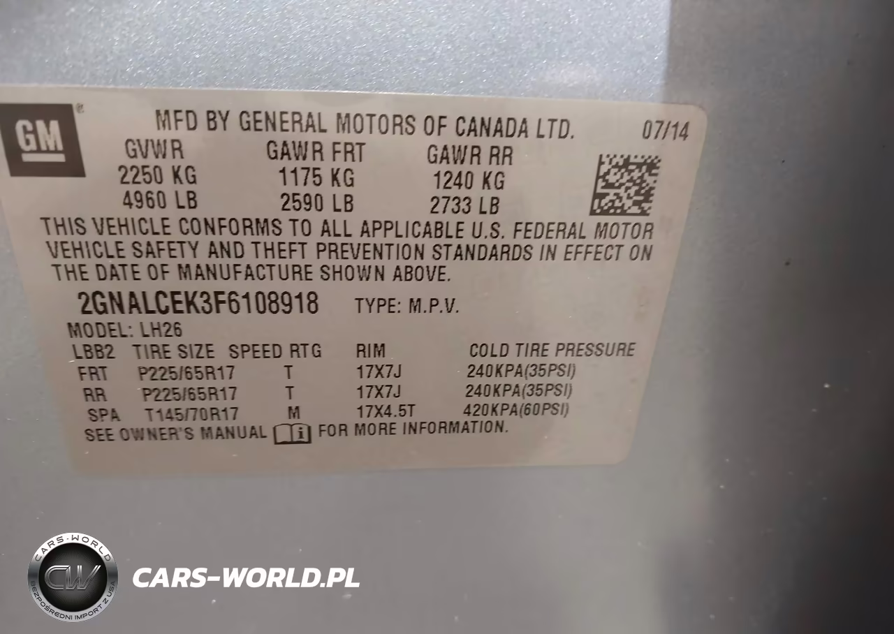 2015 Chevrolet Equinox Lt VIN:2GNALCEK3F6108918 - 9