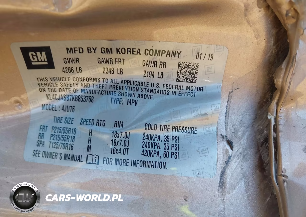2019 Buick Encore Fwd Preferred VIN:KL4CJASB7KB853768 - 9