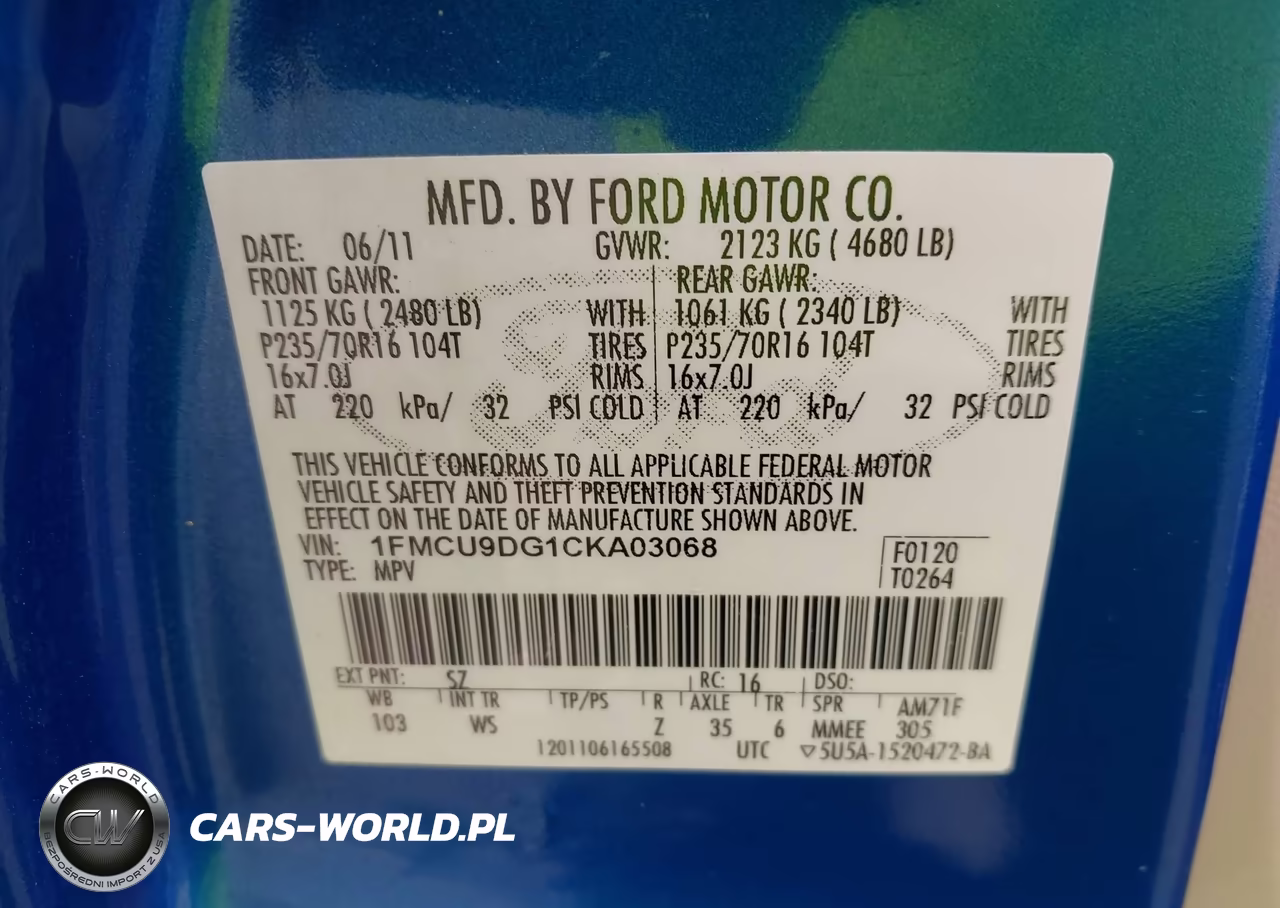 2012 Ford Escape Xlt VIN:1FMCU9DG1CKA03068 - 9