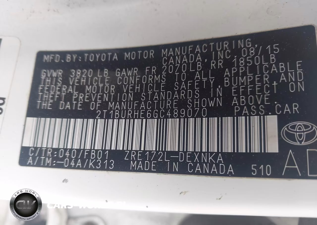 2016 Toyota Corolla Le VIN:2T1BURHE6GC489070 - 9