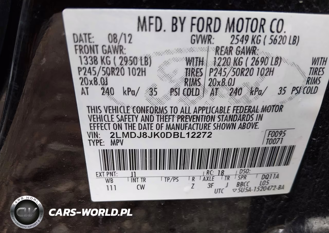 2013 Lincoln Mkx VIN:2LMDJ8JK0DBL12272 - 9
