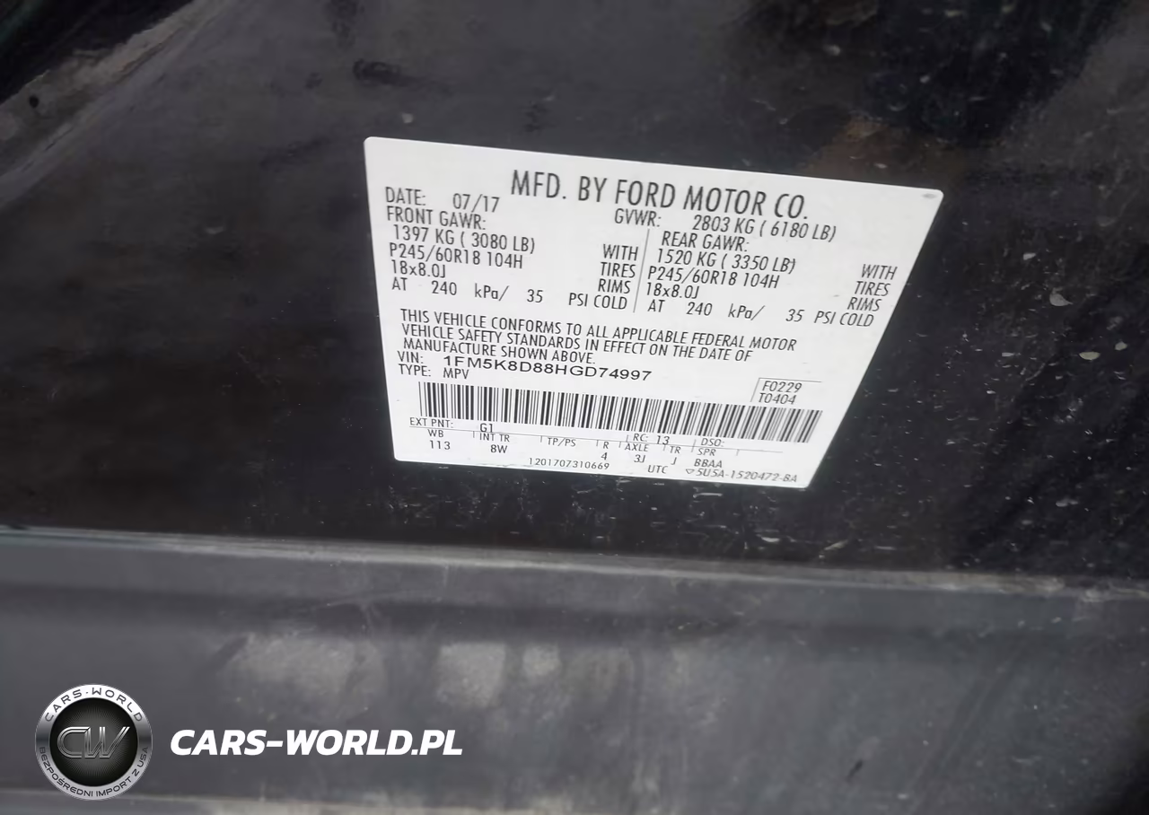 2017 Ford Explorer Xlt VIN:1FM5K8D88HGD74997 - 9